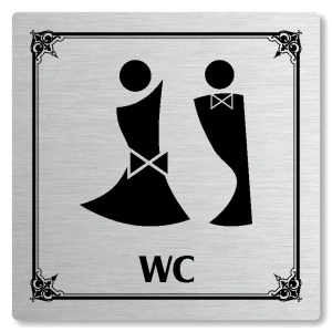 WC společné, 100x100mm, stříbrná, Nebraska
